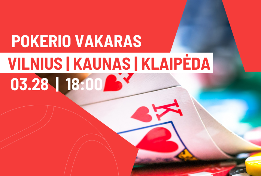 Pokerio vakaras tenisininkams ir jų draugams Vilniuje, Kaune ir Klaipėdoje!