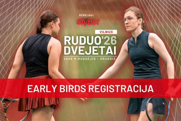 Dvejetų EarlyBirds registracija į RUDUO'26 turnyrą, remiamą OlyBet