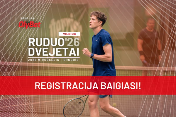 Baigiasi dvejetų registracija į RUDUO'26 turnyrą, remiamą OlyBet