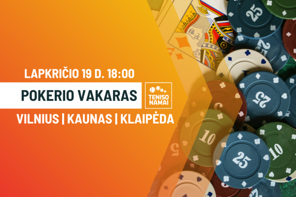 Tenisininkų pokerio vakaras Vilniuje, Kaune ir Klaipėdoje